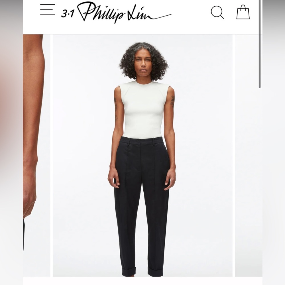 3.1 Phillip Lim Cropped Pleated Crepe Tapered Pants                       X41-21